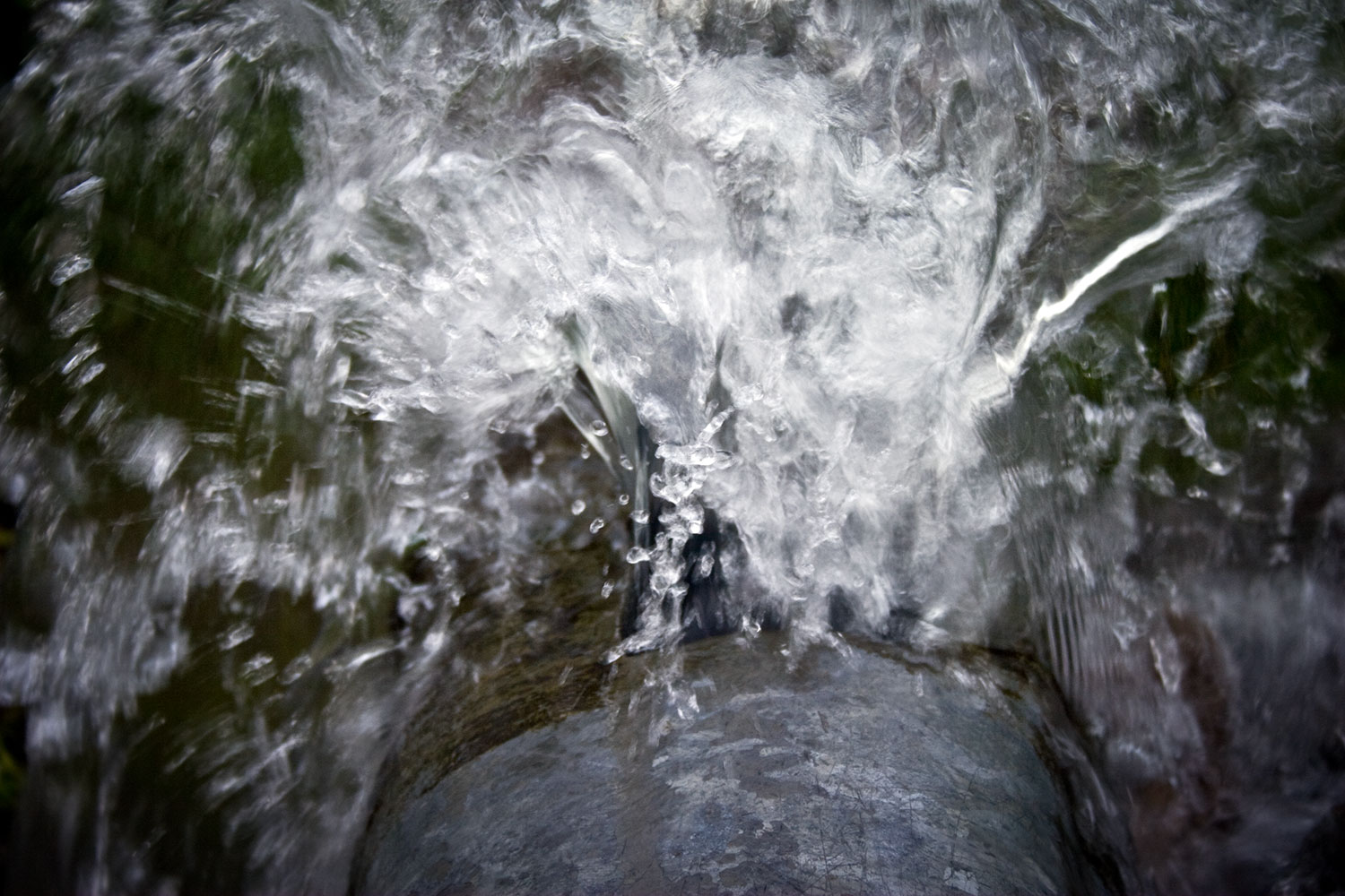 A broken water pipe in old Halidzor, from 2009