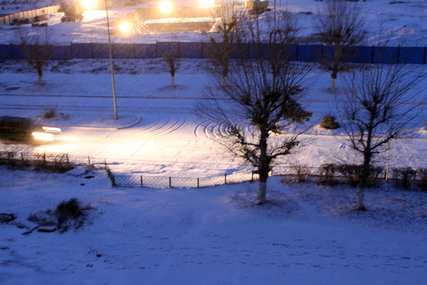 snowy morning in Darkhan