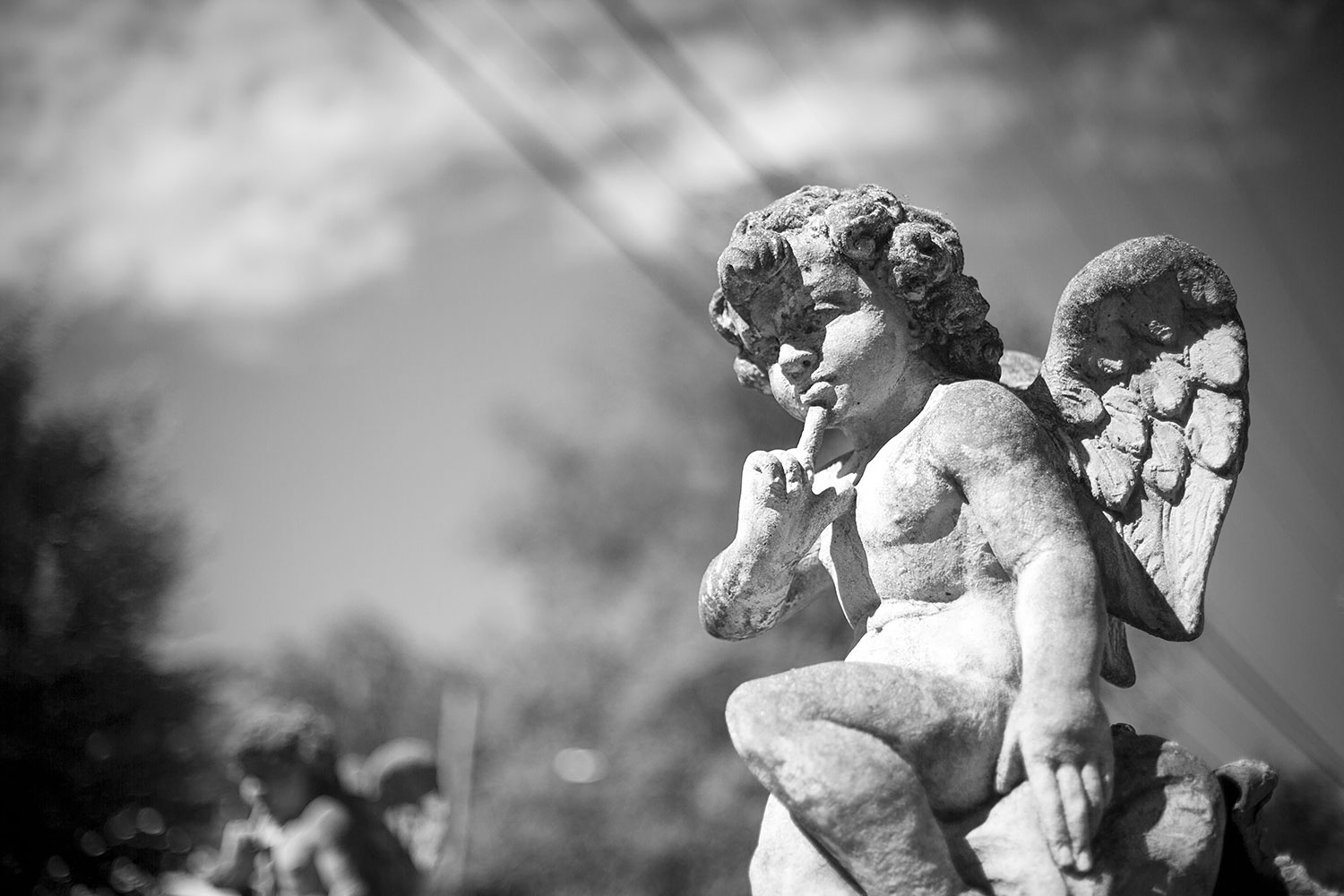 A somewhat skeptical concrete cherub