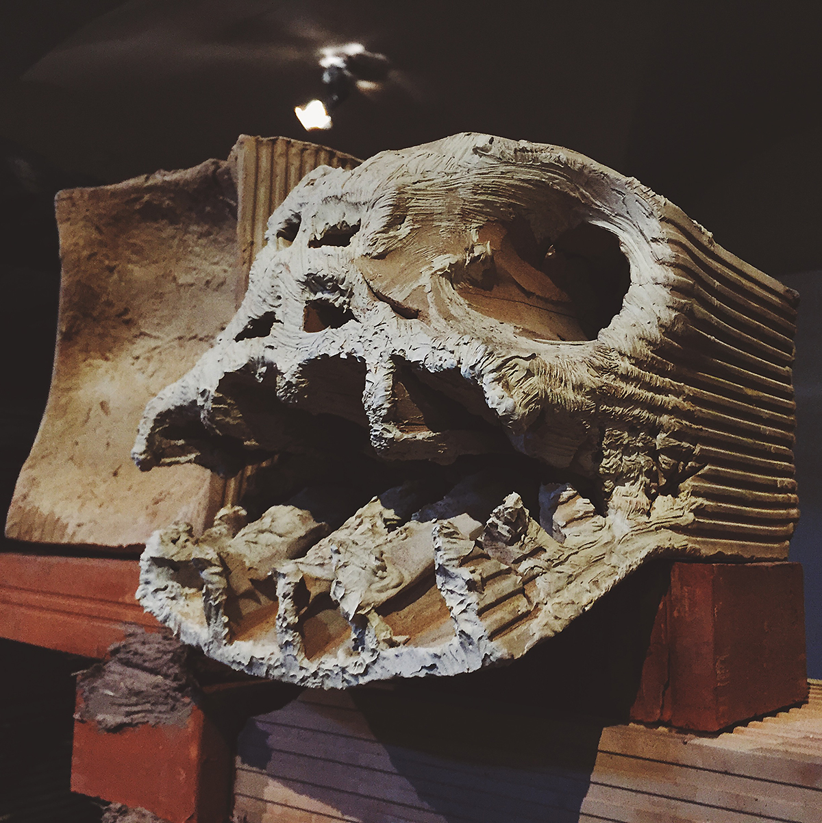 A plaster skull type block by Miquel Barceló