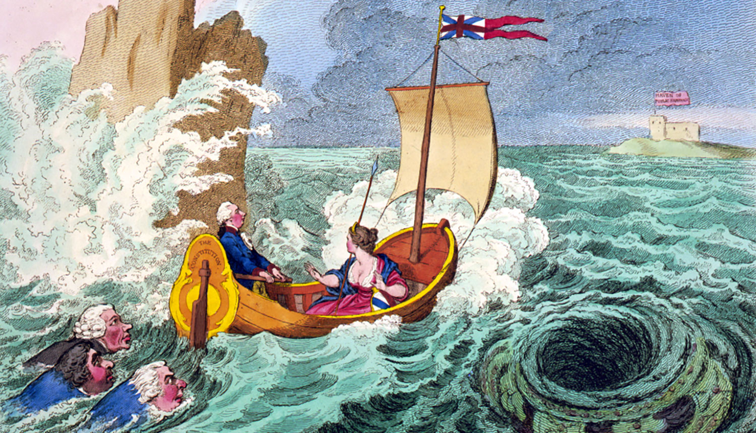 James Gillray, Britannia between Scylla and Charybdis (1793)