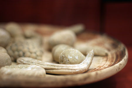 clay offerings in a museum