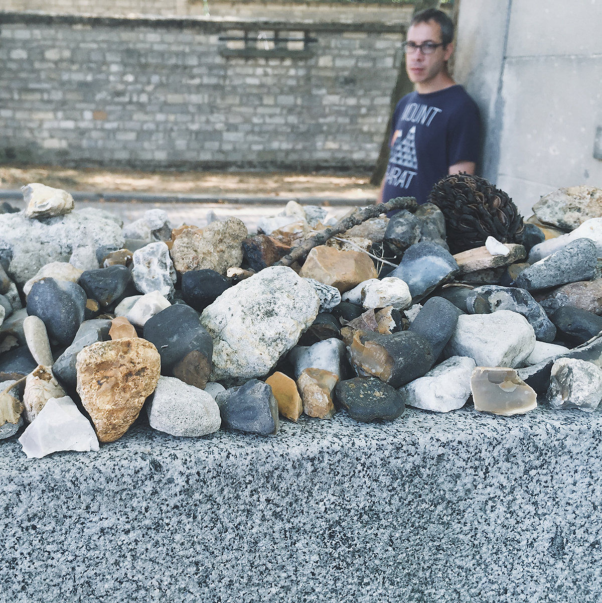 In the foreground, the graves of Gertrude Stein and Alice B. Toklas; PF in the background