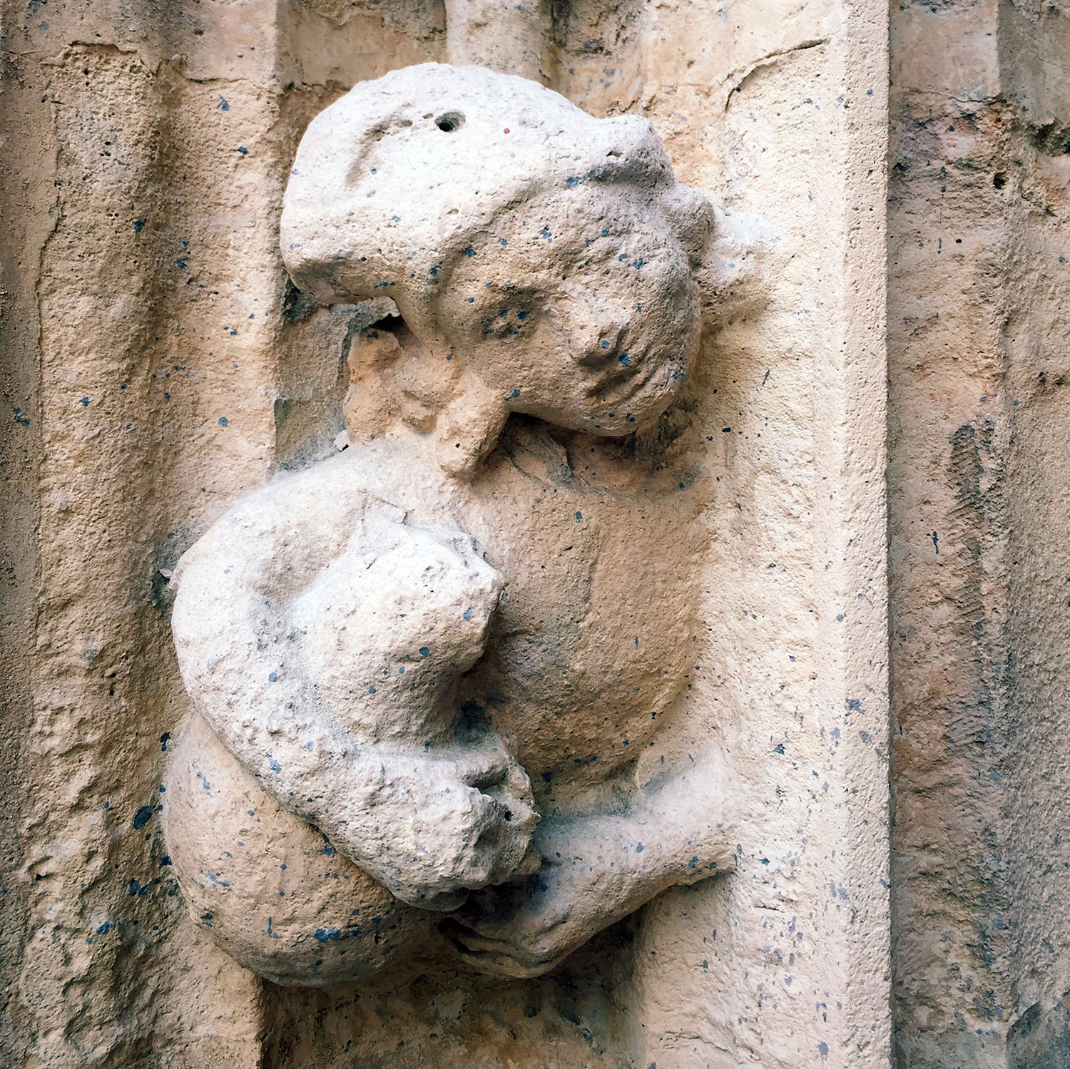 Relief carving from the exterior of of the church of Saint-Merri