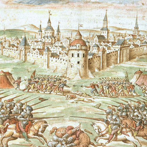 An image that is probably of the Battle of Dreux, some twenty years after the fact