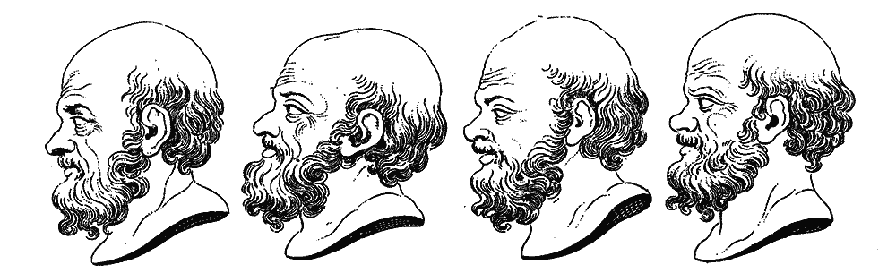 Four heads of Socrates