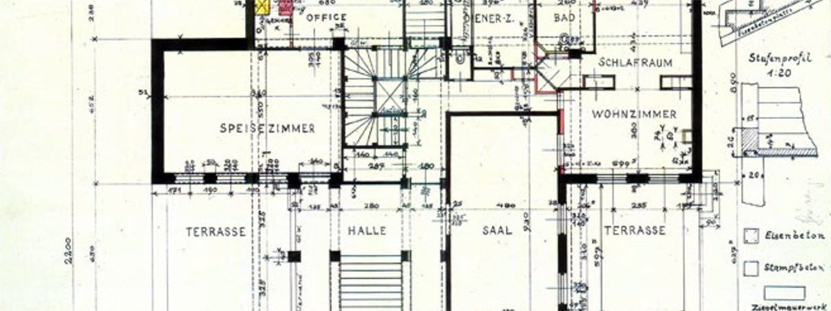 partial floor plan of Wittgenstein house, Vienna